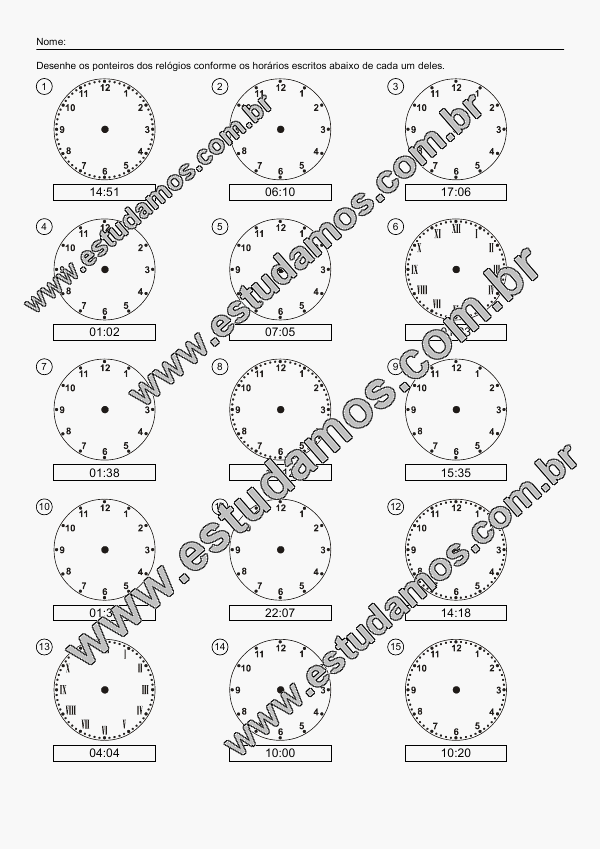 Desenhar Ponteiros Dos Relógios