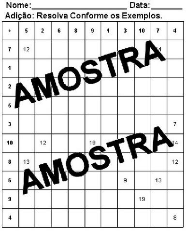 Atividade Tabuada de Adição Multiplicação