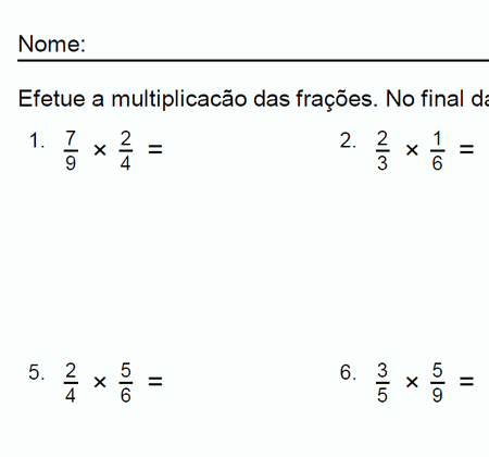 SIMPLIFICAÇÃO DE FRAÇÕES EXERCÍCIOS - 6º ANO 