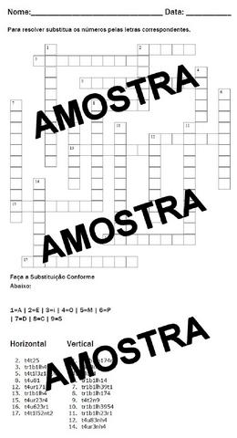 Palavras Cruzadas de Substituicão